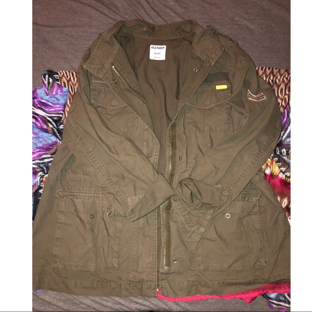Olive green utility/Military jacket